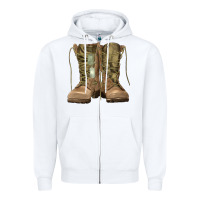 White soldier boots Zipper Hoodie - RanaPortraitStore