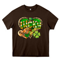 Chocolate Brown Lucky heart St. Patrick's Day Heavy Core Tee - CowGirlArtShop