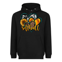 Black softball hearts Heavyweight Hoodie - Jasminsmagicworld
