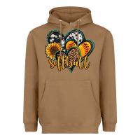 Toasted Coconut softball hearts Heavyweight Hoodie - Jasminsmagicworld