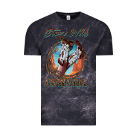 Cloud Black Stay Wild Cowgirl Vintage Tee - FaDigitalArtStudio