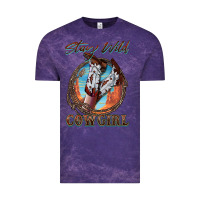 Cloud Purple Stay Wild Cowgirl Vintage Tee - FaDigitalArtStudio
