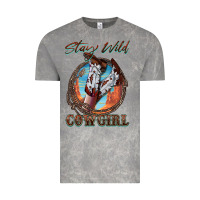 Cloud Rock Stay Wild Cowgirl Vintage Tee - FaDigitalArtStudio