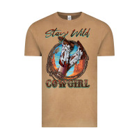 Vintage Camel Stay Wild Cowgirl Vintage Tee - FaDigitalArtStudio