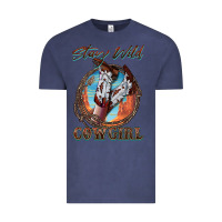 Vintage Denim Stay Wild Cowgirl Vintage Tee - FaDigitalArtStudio
