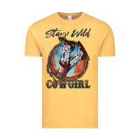 Vintage Mustard Stay Wild Cowgirl Vintage Tee - FaDigitalArtStudio