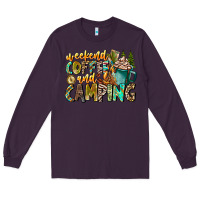 Plum Weekends Coffee And Camping Long Sleeve Tee - CowhideDigitalArt
