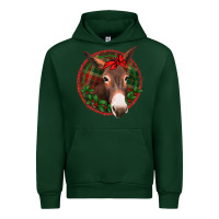 Forest Green Christmas donkey with bandana Urban Hoodie - Jasminsmagicworld