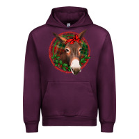 Mauve Wine Christmas donkey with bandana Urban Hoodie - Jasminsmagicworld