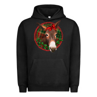 Pigment Black Christmas donkey with bandana Urban Hoodie - Jasminsmagicworld