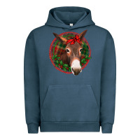Pigment Midnight Navy Christmas donkey with bandana Urban Hoodie - Jasminsmagicworld