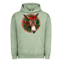 Pigment Oil Green Christmas donkey with bandana Urban Hoodie - Jasminsmagicworld