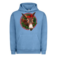 Pigment Pebble Blue Christmas donkey with bandana Urban Hoodie - Jasminsmagicworld