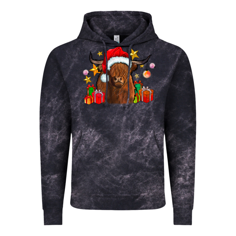 Festive Highland Cow Vintage Hoodie by CowhideDigitalArt | Teevron