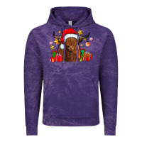 Cloud Purple festive highland cow Vintage Hoodie - CowhideDigitalArt