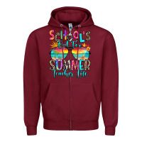 Burgundy school's out for summer teacher life Zipper Hoodie - RanaPortraitStore