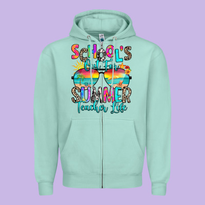 School's Out For Summer Teacher Life Zipper Hoodie Designed By Ranaportraitstore