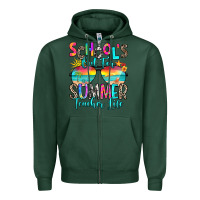 Sports Green school's out for summer teacher life Zipper Hoodie - RanaPortraitStore