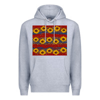 Heather Grey usa and sunflower pattern Premium Hoodie - Artiststas