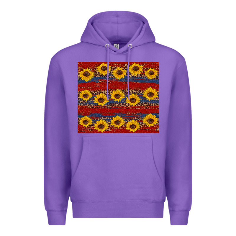 Usa And Sunflower Pattern Premium Hoodie by Artiststas | Teevron