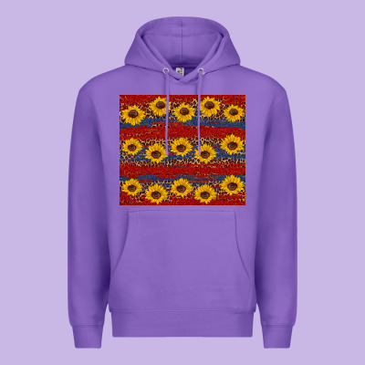 Usa And Sunflower Pattern Premium Hoodie Designed By Artiststas