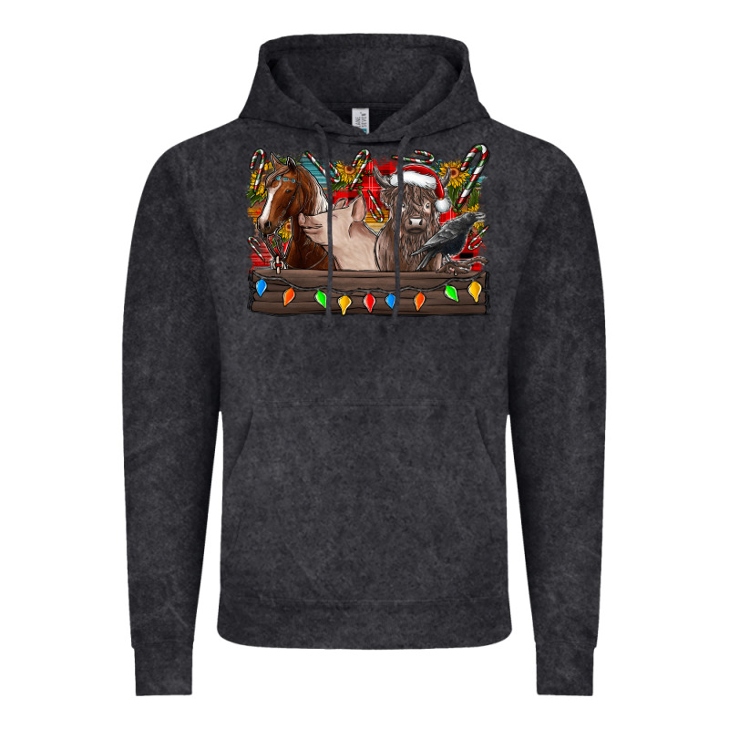 Festive Farmyard Gathering Vintage Hoodie by CowhideDigitalArt | Teevron