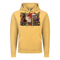 Vintage Mustard festive farmyard gathering Vintage Hoodie - CowhideDigitalArt