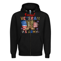 Black proud veteran u.s army Zipper Hoodie - RanaPortraitStore