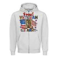 Dove Grey proud veteran u.s army Zipper Hoodie - RanaPortraitStore