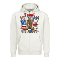 Oatmeal Heather proud veteran u.s army Zipper Hoodie - RanaPortraitStore