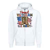 White proud veteran u.s army Zipper Hoodie - RanaPortraitStore