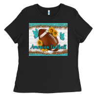 Black american football and butterfly mousepad Ladies Tee - BundleAndBundleShop