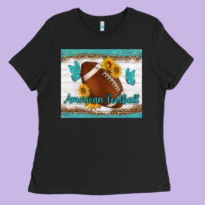 American Football And Butterfly Mousepad Ladies Tee Designed By Bundleandbundleshop