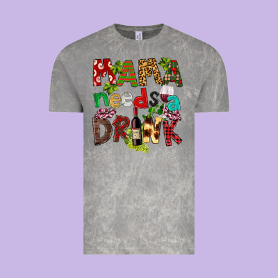 Mama Needs A Drink Vintage Tee Designed By Fadigitalartstudio