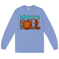 Colony Blue Welcome Fall Long Sleeve Tee - CowhideDigitalArt
