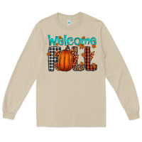 Mushroom Welcome Fall Long Sleeve Tee - CowhideDigitalArt