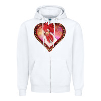 White valentines day rooster with leopard heart Zipper Hoodie - RanaPortraitStore