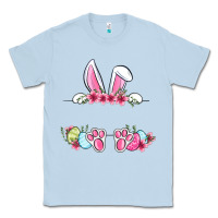 Dusty Blue Easter bunny name frame Classic Tee - OliviaCreatesArt