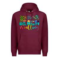 Burgundy the beach is calling Premium Hoodie - Artiststas