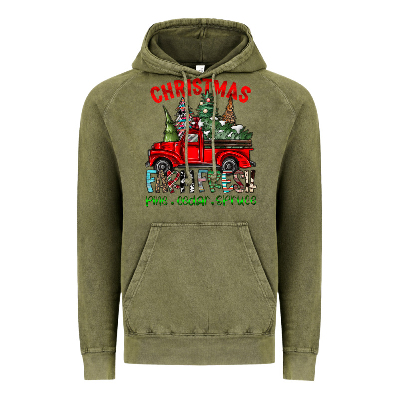 Christmas Tree Farm Truck Vintage Hoodie by CowhideDigitalArt | Teevron