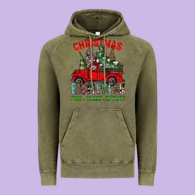 Christmas Tree Farm Truck Vintage Hoodie Designed By Cowhidedigitalart