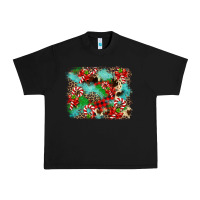 Christmas Plaid Turquoise Glitter Cowhide Urban Heavy Tee | Teevron