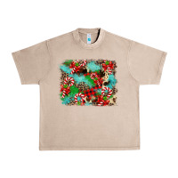 French Oak Christmas Plaid Turquoise Glitter Cowhide Urban Heavy Tee - FaDigitalArtStudio