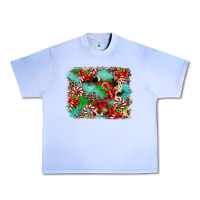 Grape Ice Christmas Plaid Turquoise Glitter Cowhide Urban Heavy Tee - FaDigitalArtStudio