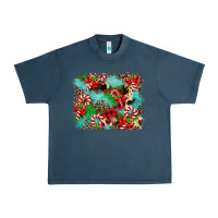 Midnight Navy Christmas Plaid Turquoise Glitter Cowhide Urban Heavy Tee - FaDigitalArtStudio