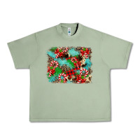 Oil Green Christmas Plaid Turquoise Glitter Cowhide Urban Heavy Tee - FaDigitalArtStudio