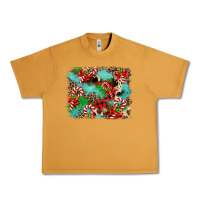 Peanut Butter Christmas Plaid Turquoise Glitter Cowhide Urban Heavy Tee - FaDigitalArtStudio