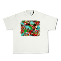 Pistachio Christmas Plaid Turquoise Glitter Cowhide Urban Heavy Tee - FaDigitalArtStudio