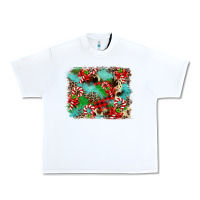 White Christmas Plaid Turquoise Glitter Cowhide Urban Heavy Tee - FaDigitalArtStudio