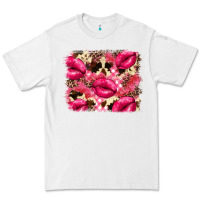 White Valentine's Day pink plaid red glitter cowhide Premium Tee - FaDigitalArtStudio